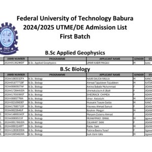 First Batch 2024/2025 UTME/DE Admission List