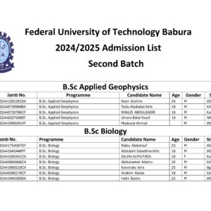 Second Batch 2024/2025 UTME/DE Admission List